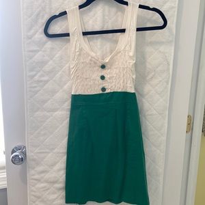 Green and ivory sun dress